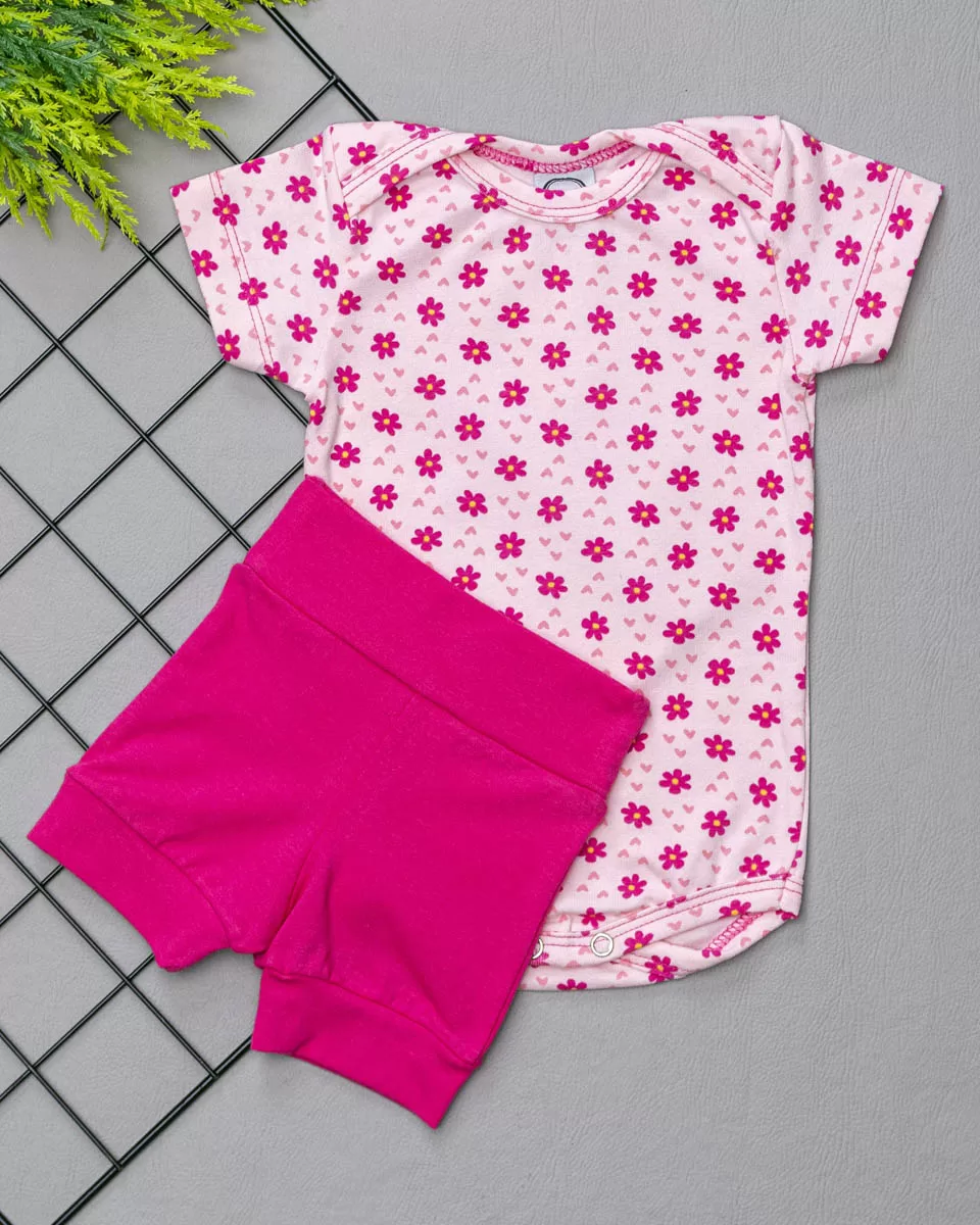 Roupa De Bebe Menina Conjunto Body E Short