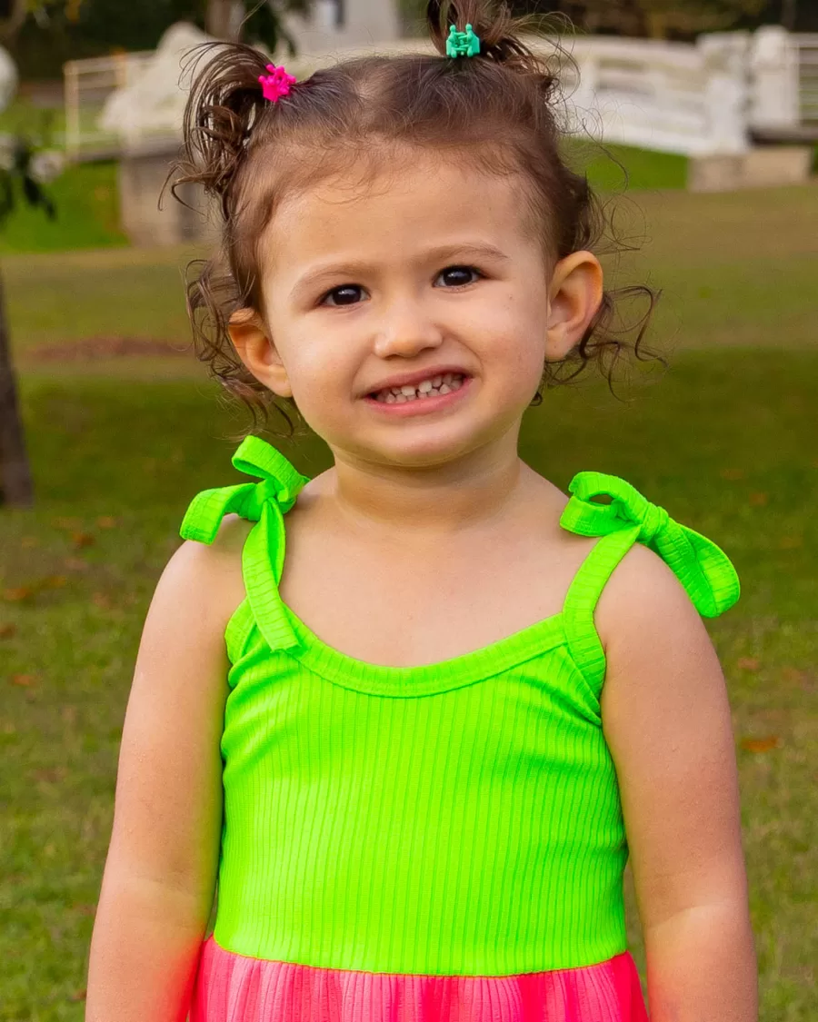 Vestido Infantil de Alça Canelado 3 Cores - Image 4